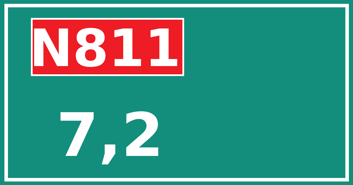 Hectometerbord N811 7,2