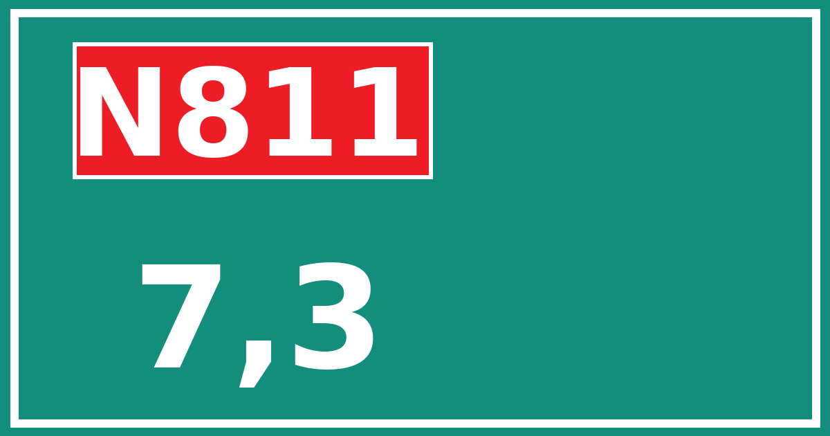 Hectometerbord N811 7,3