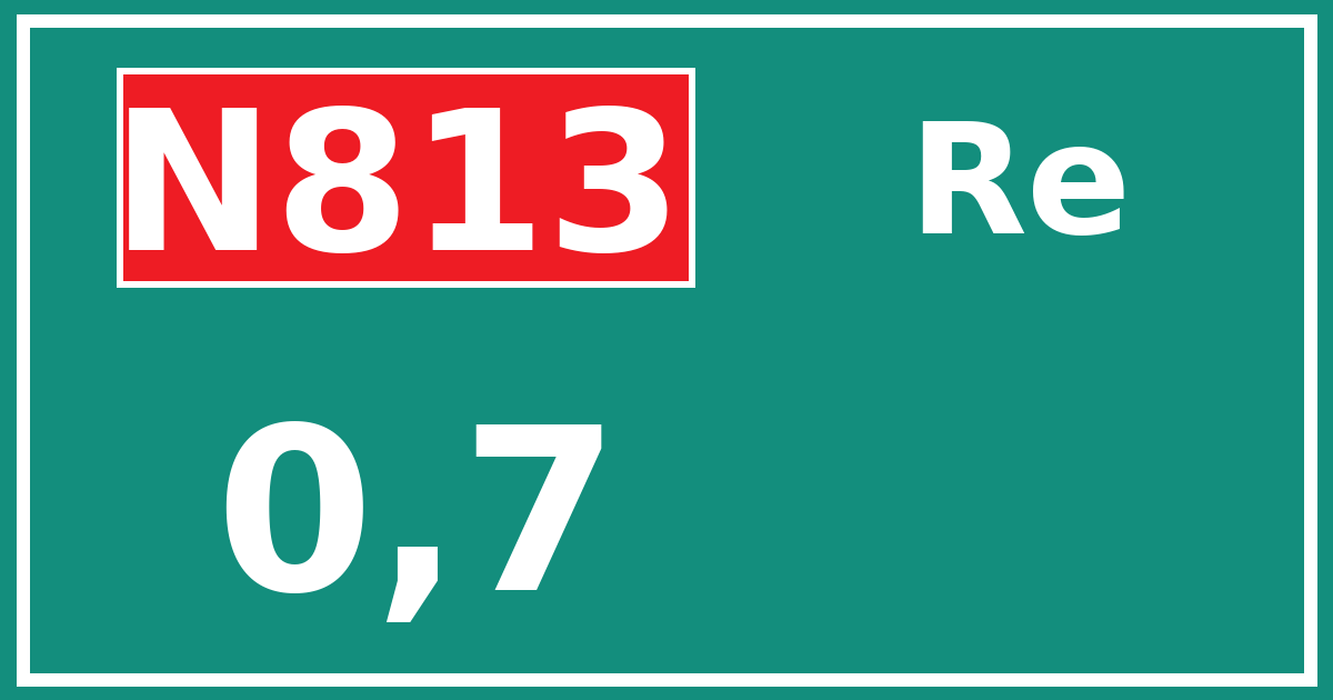 Hectometerbord N813 0,7 zijde Re