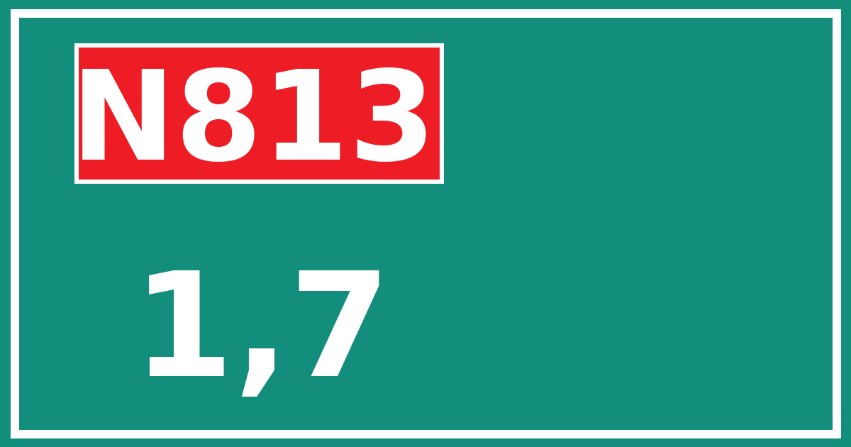 Hectometerbord N813 1,7