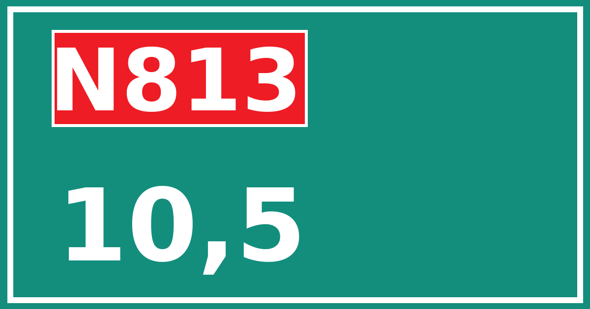 Hectometerbord N813 10,5