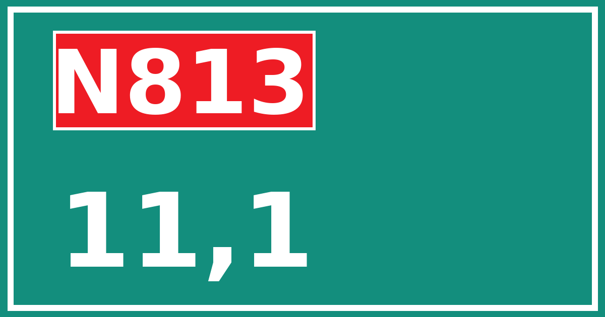 Hectometerbord N813 11,1