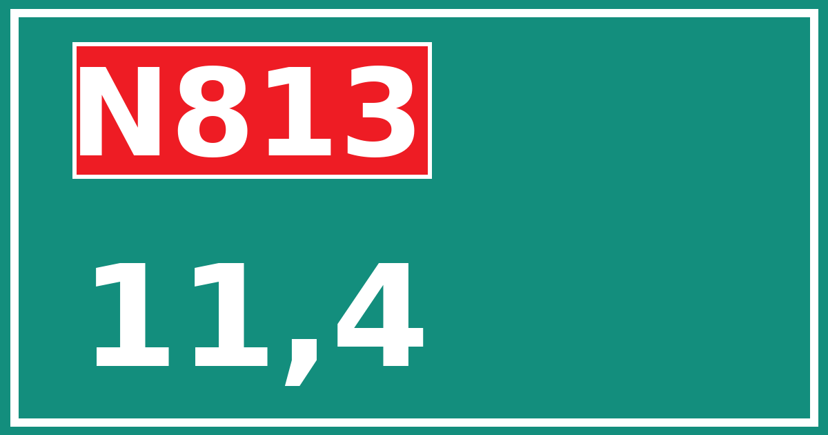 Hectometerbord N813 11,4