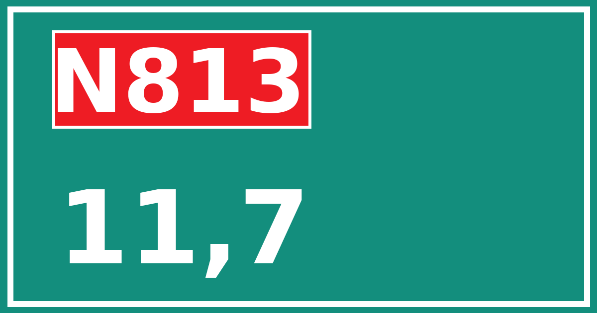 Hectometerbord N813 11,7