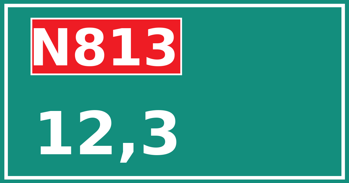 Hectometerbord N813 12,3
