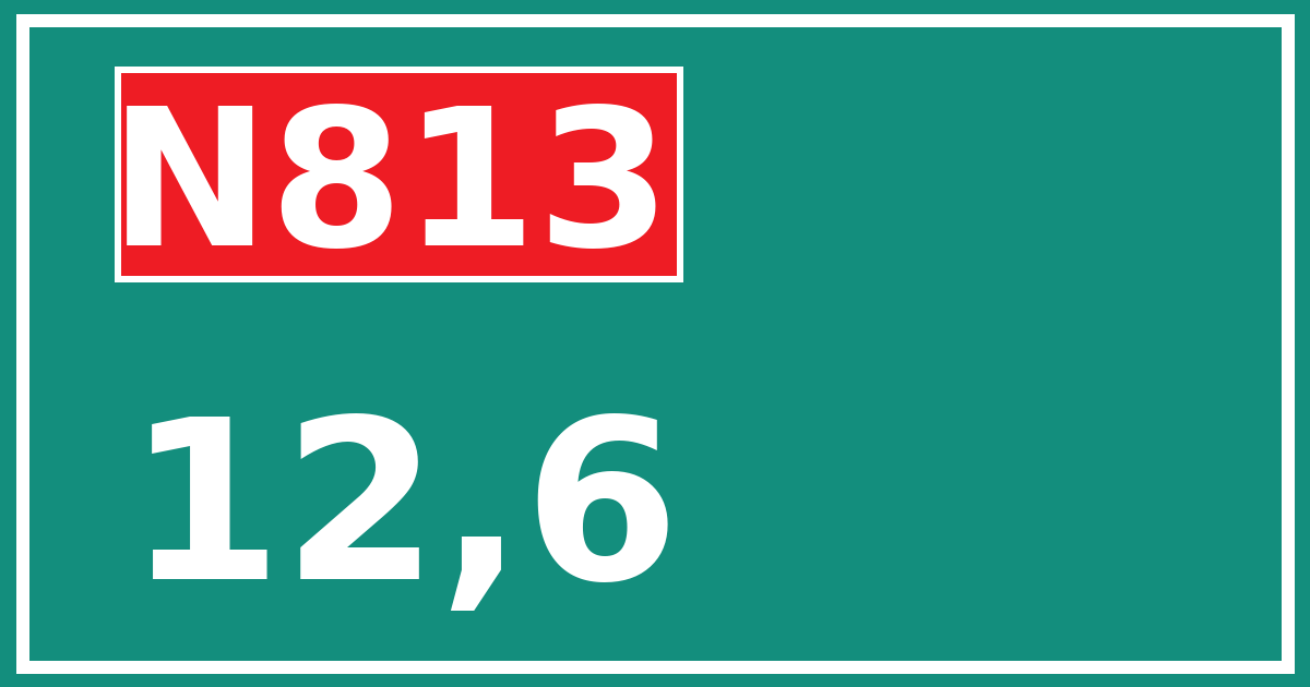 Hectometerbord N813 12,6