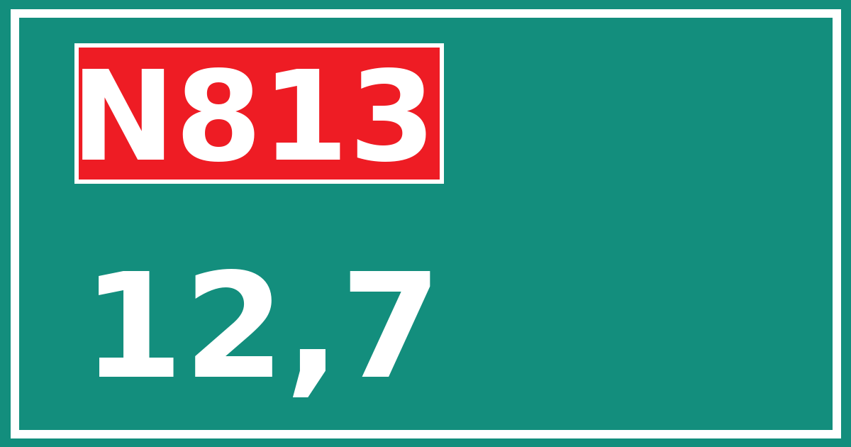 Hectometerbord N813 12,7