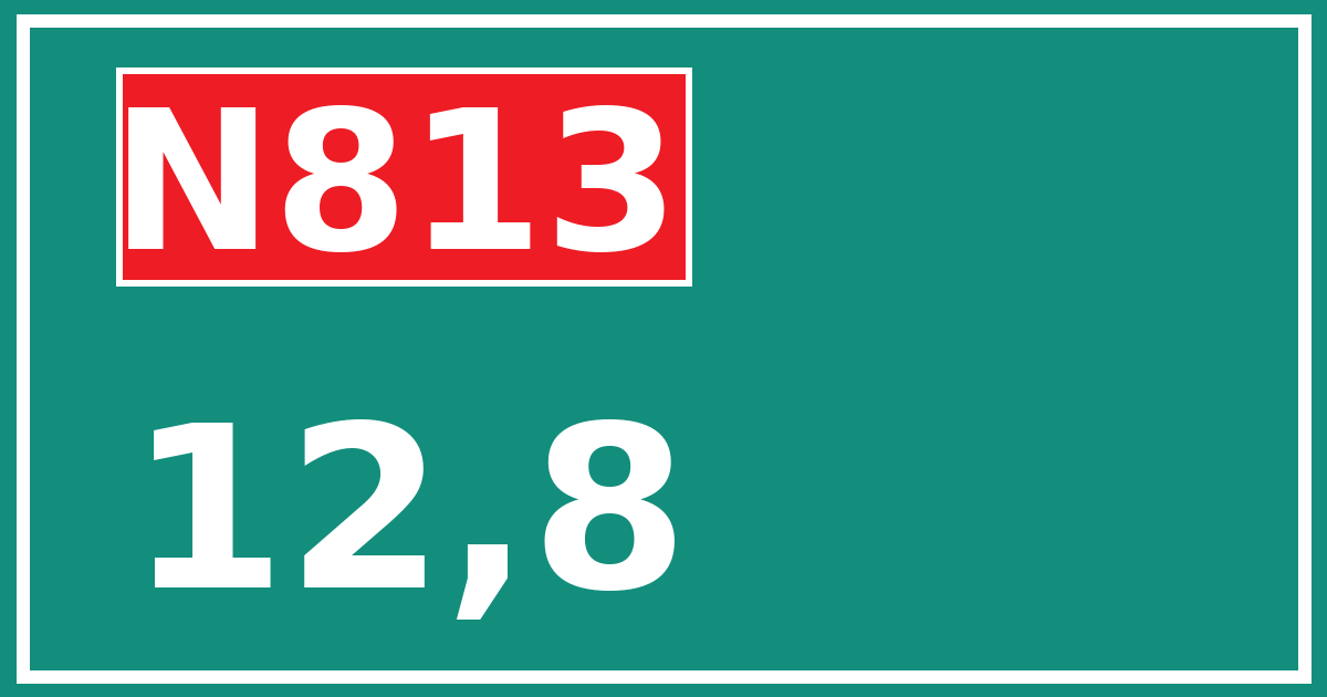 Hectometerbord N813 12,8