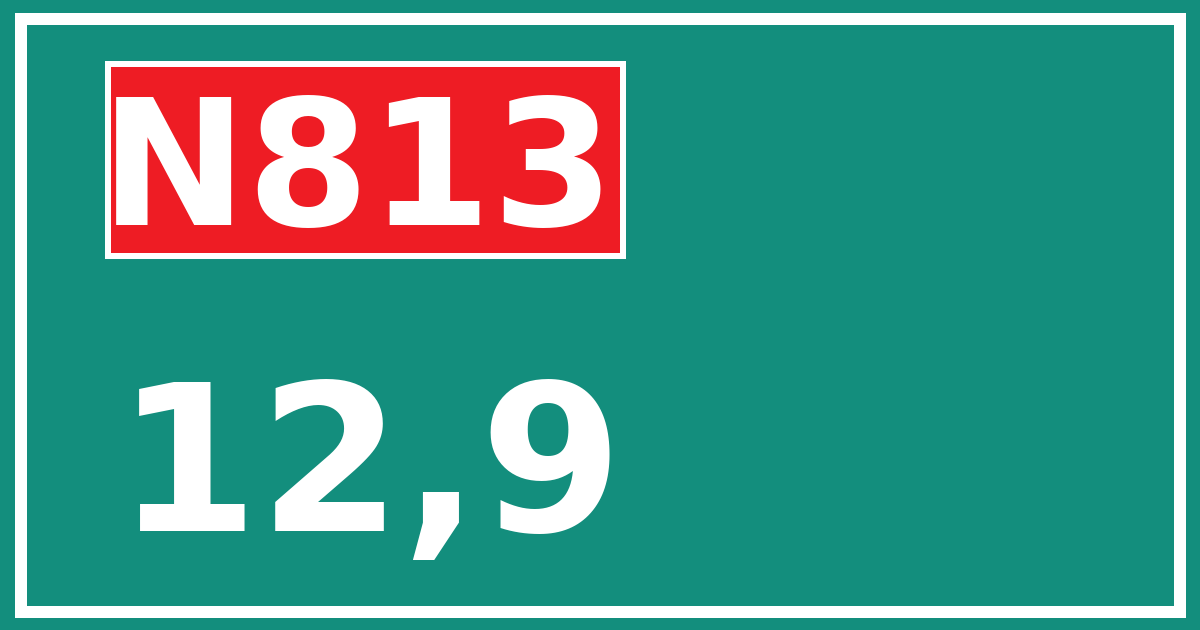 Hectometerbord N813 12,9
