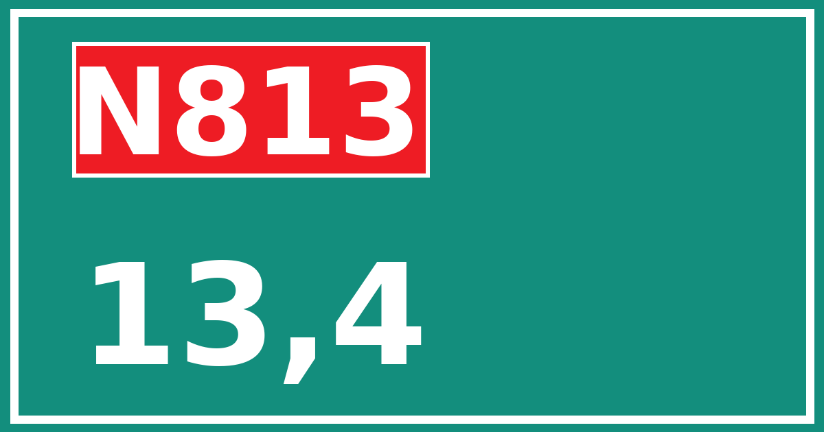 Hectometerbord N813 13,4