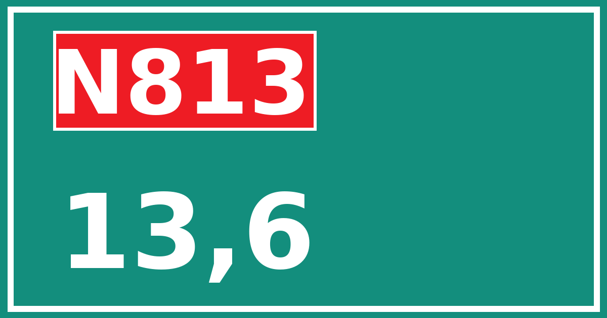 Hectometerbord N813 13,6