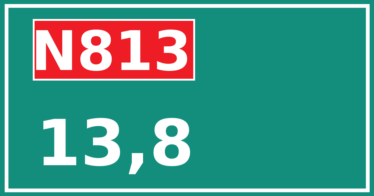 Hectometerbord N813 13,8