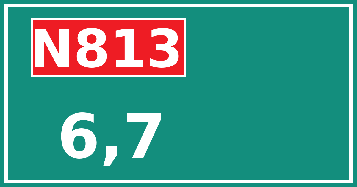Hectometerbord N813 6,7