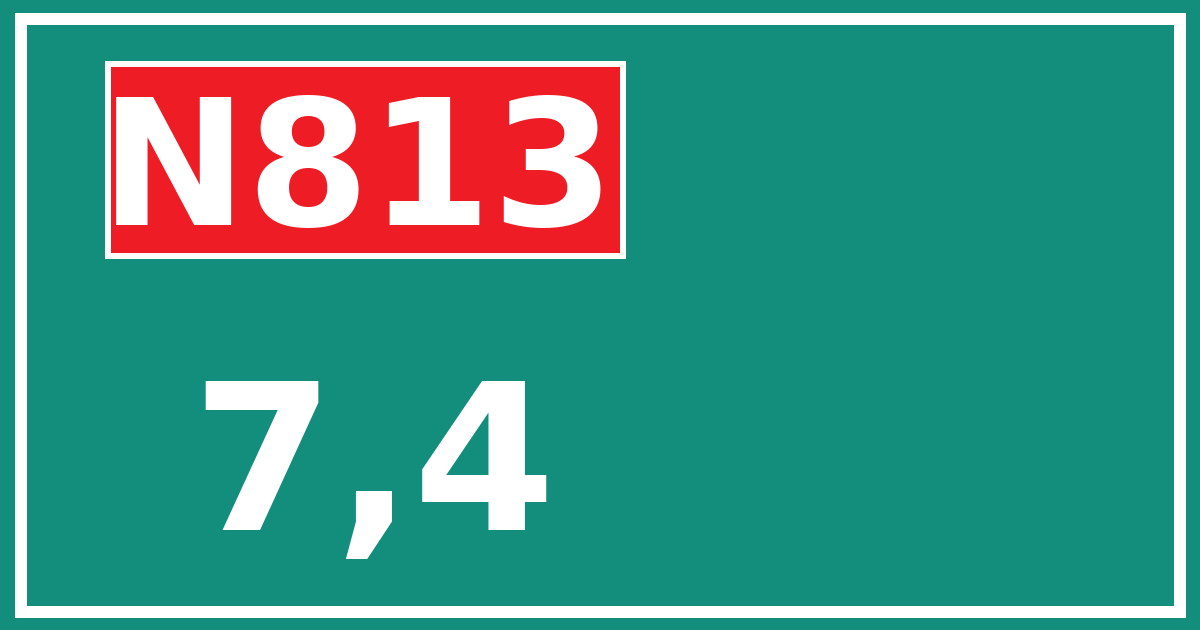 Hectometerbord N813 7,4