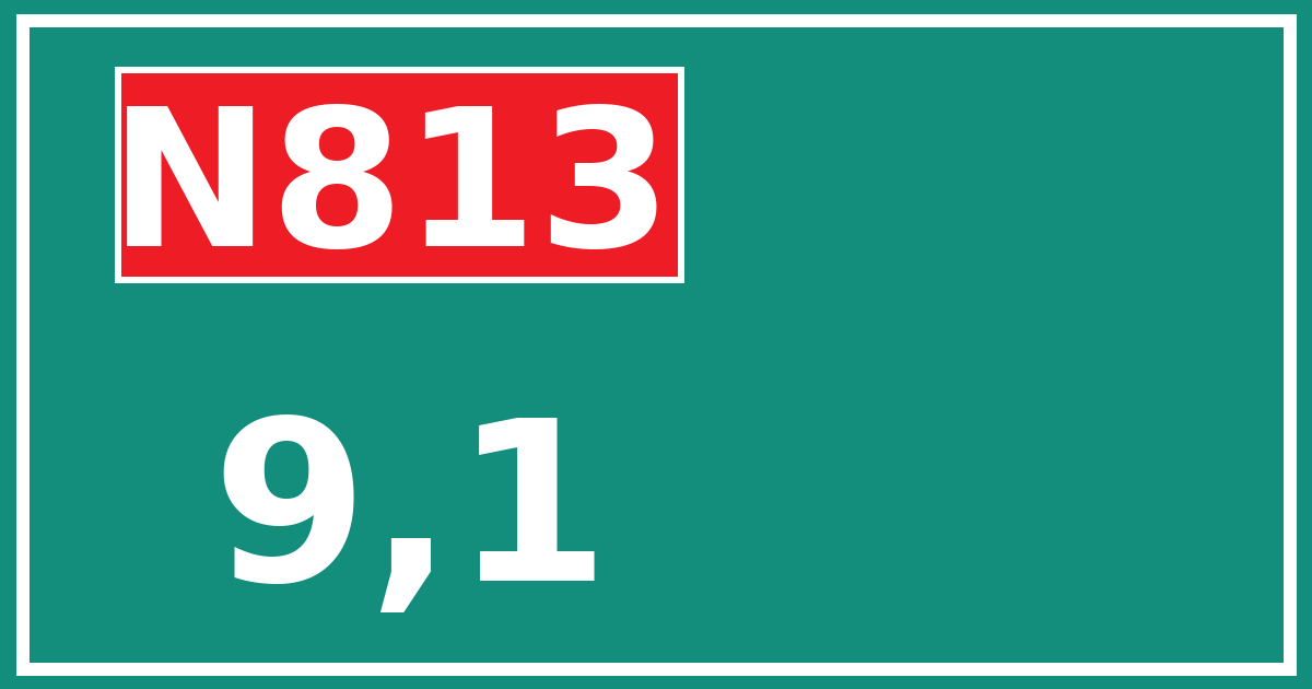 Hectometerbord N813 9,1