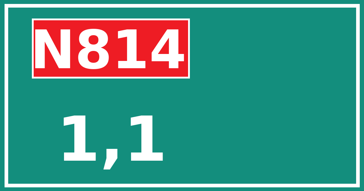 Hectometerbord N814 1,1