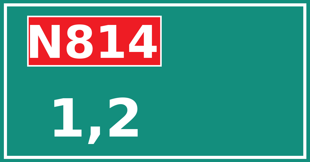 Hectometerbord N814 1,2