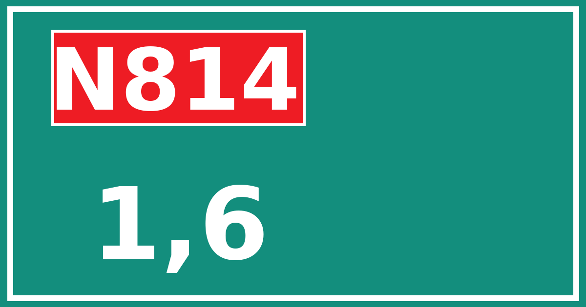 Hectometerbord N814 1,6