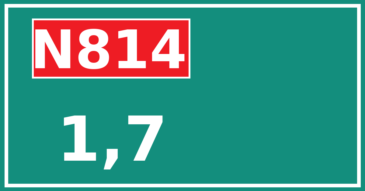 Hectometerbord N814 1,7