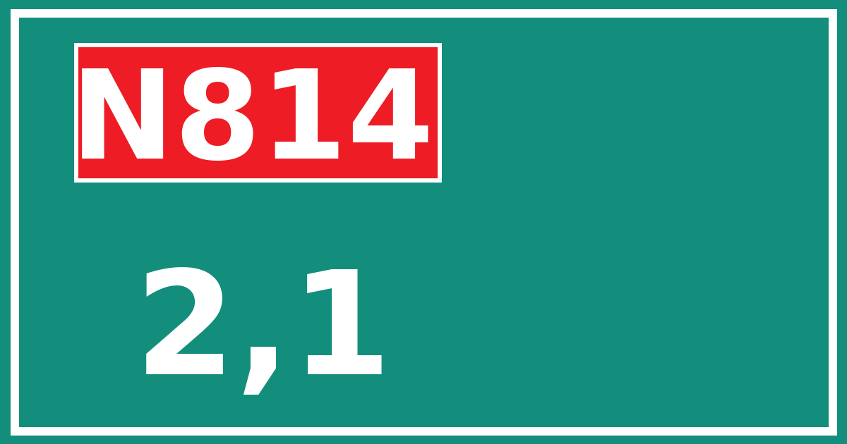 Hectometerbord N814 2,1