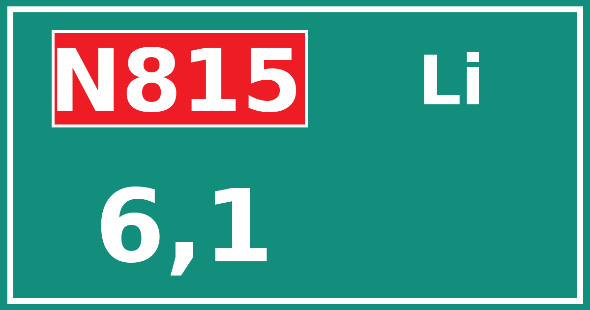 Hectometerbord N815 6,1 zijde Li
