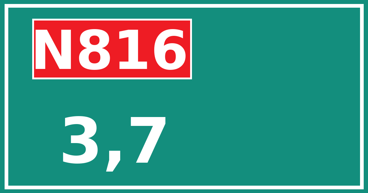Hectometerbord N816 3,7