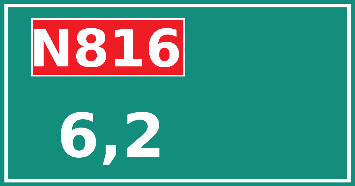 Hectometerbord N816 6,2