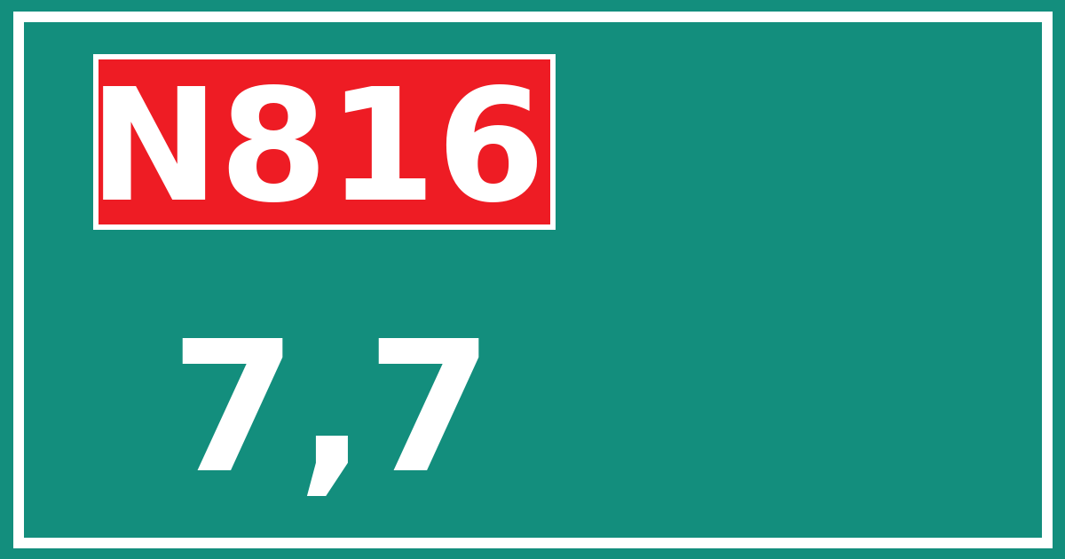 Hectometerbord N816 7,7