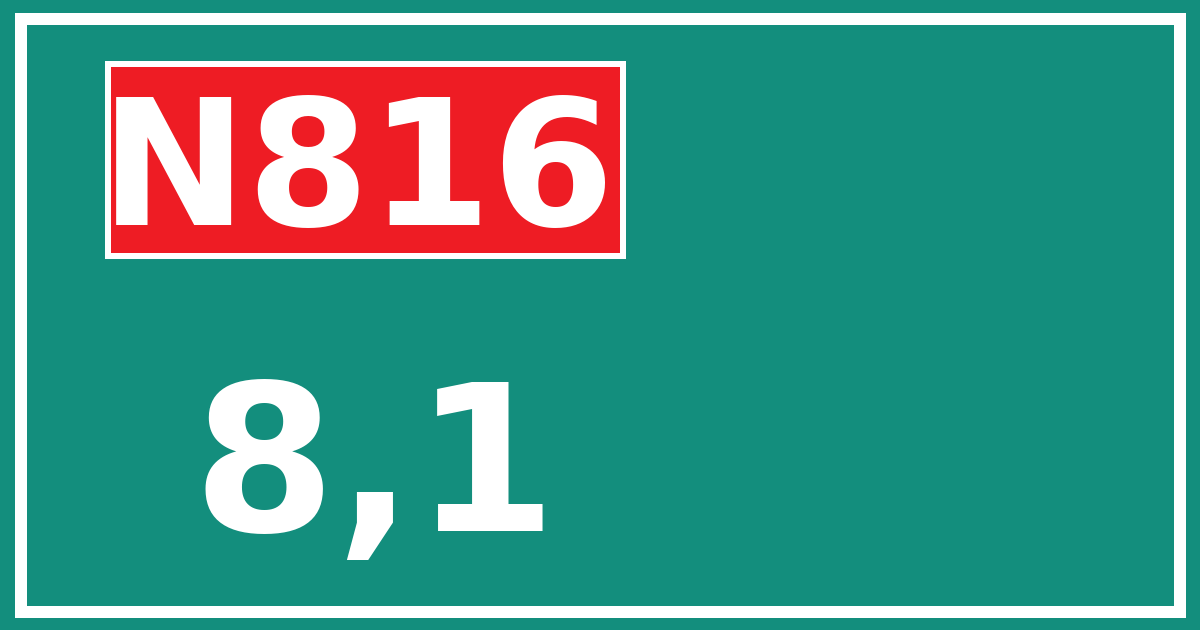 Hectometerbord N816 8,1
