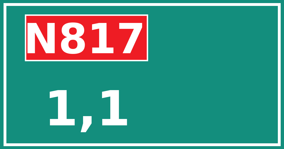 Hectometerbord N817 1,1