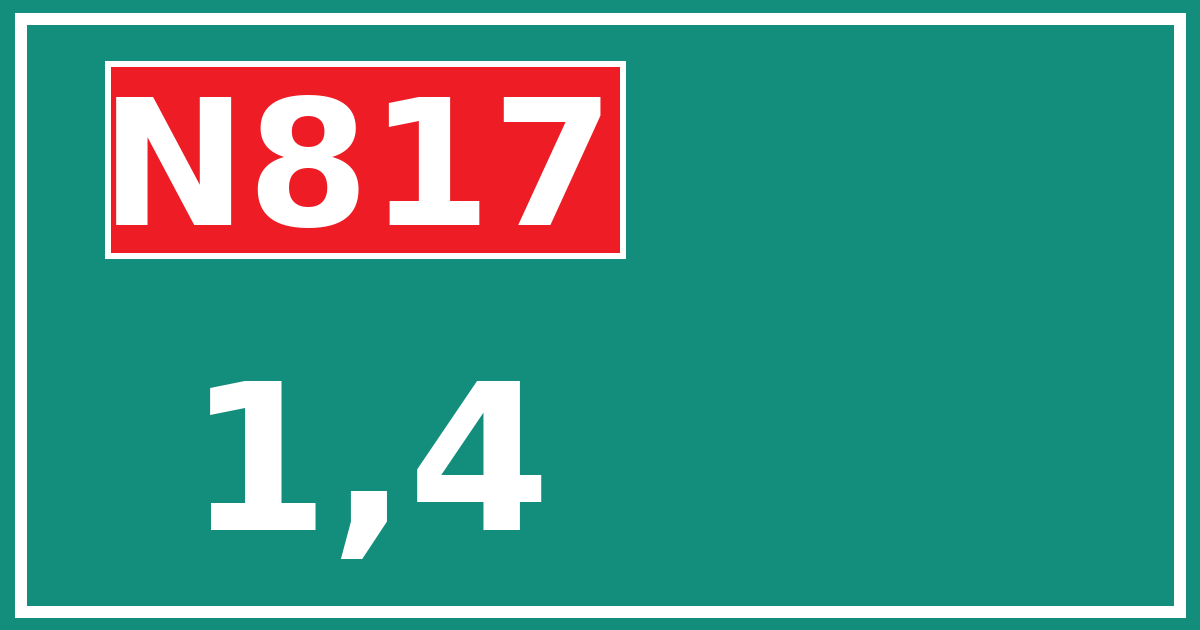 Hectometerbord N817 1,4
