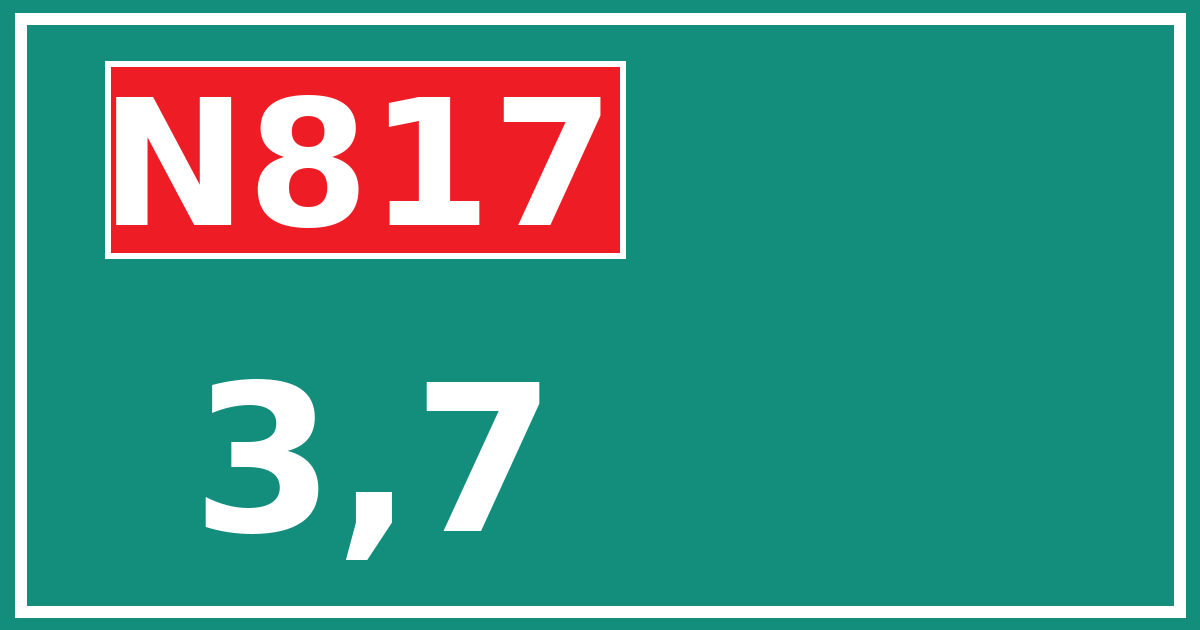Hectometerbord N817 3,7