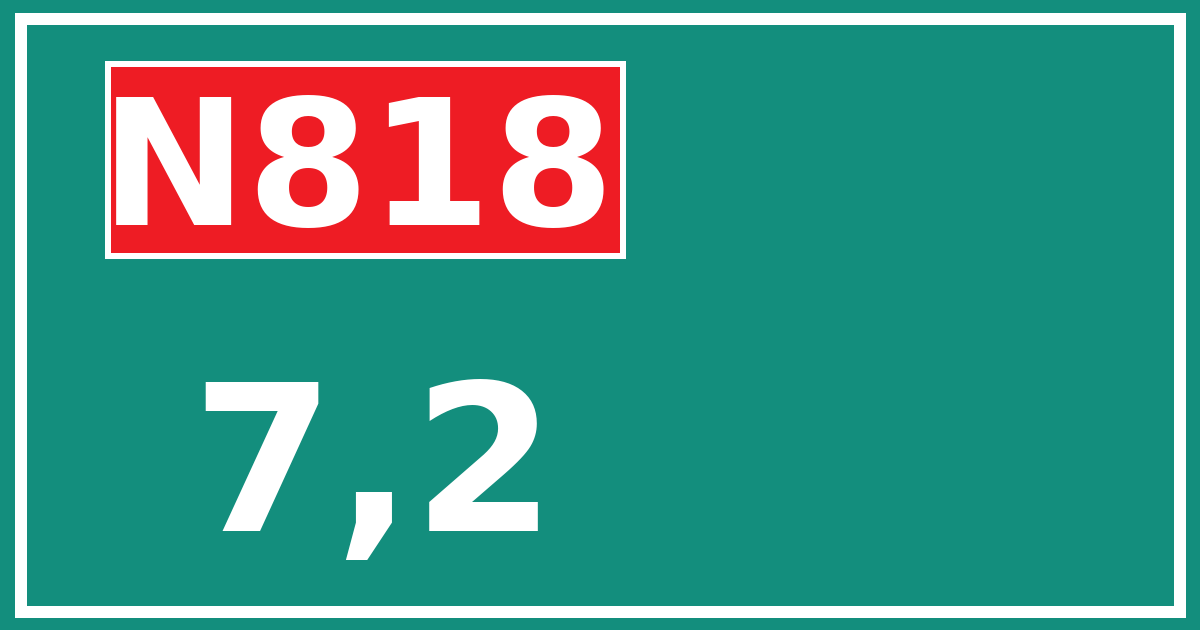 Hectometerbord N818 7,2