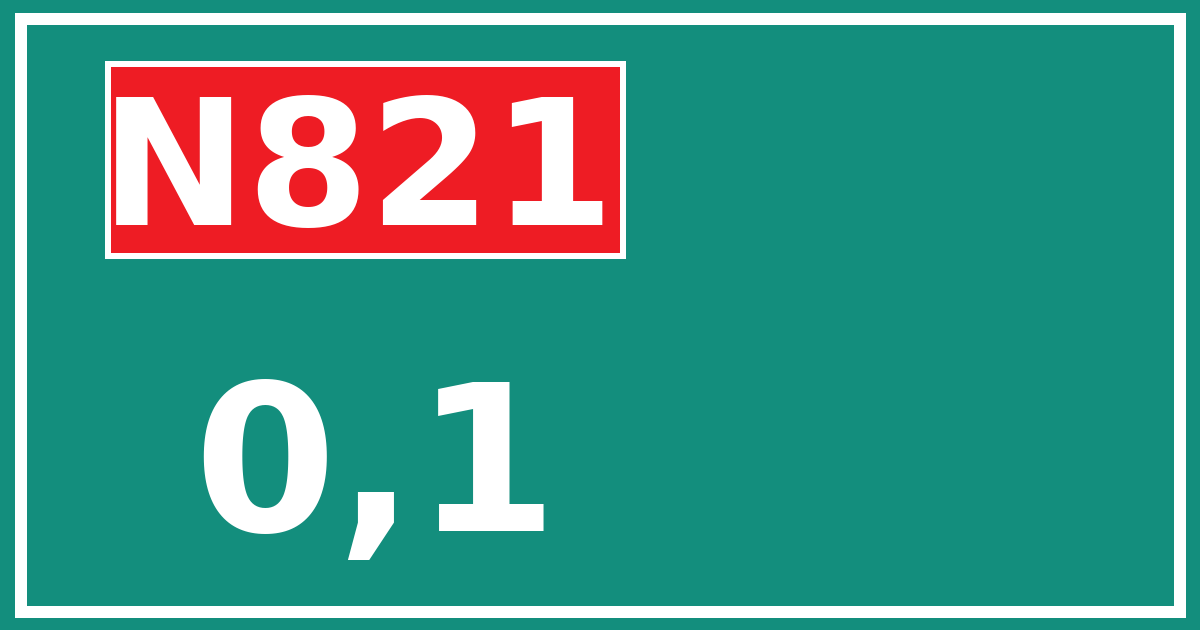 Hectometerbord N821 0,1