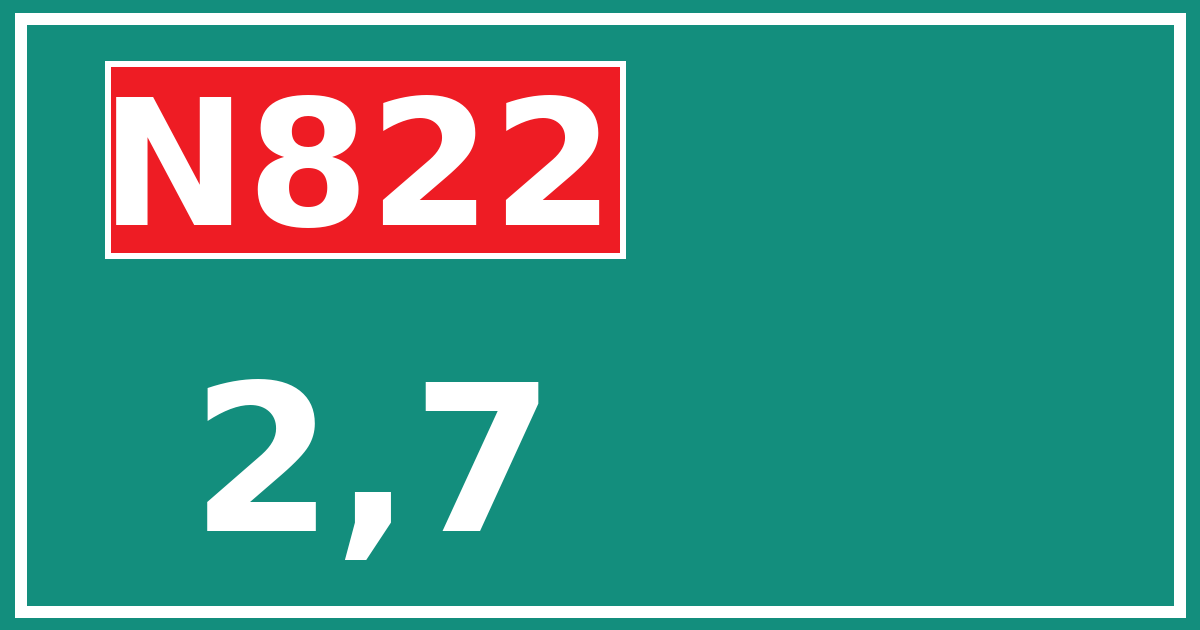 Hectometerbord N822 2,7