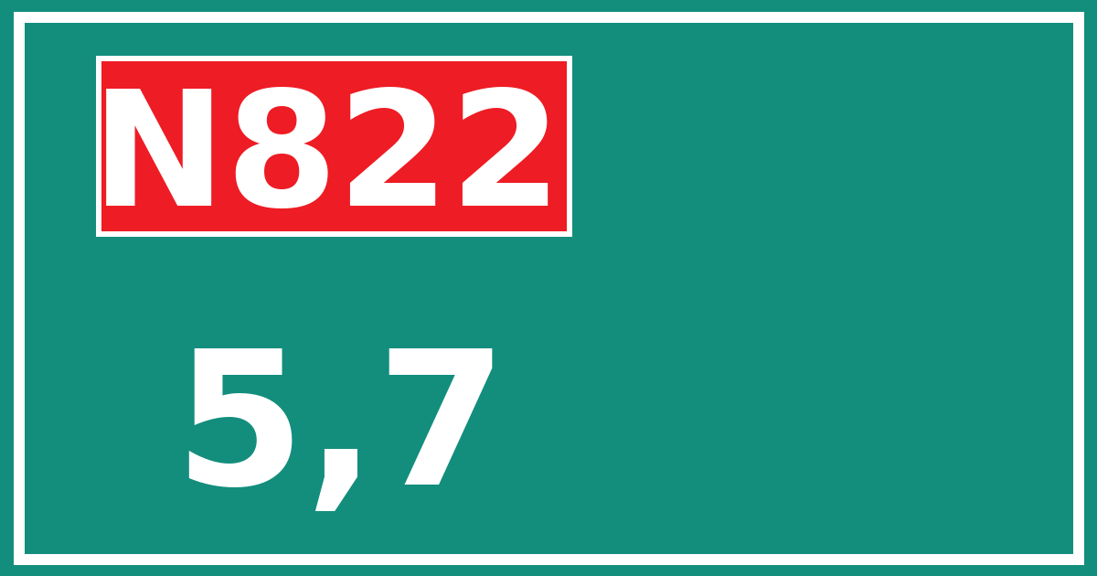 Hectometerbord N822 5,7