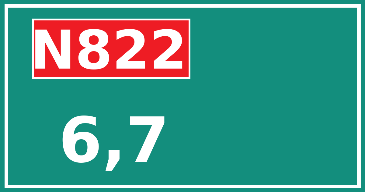 Hectometerbord N822 6,7
