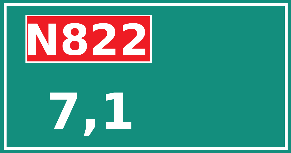 Hectometerbord N822 7,1