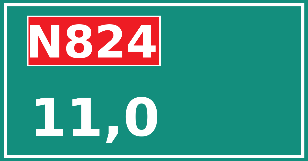 Hectometerbord N824 11,0