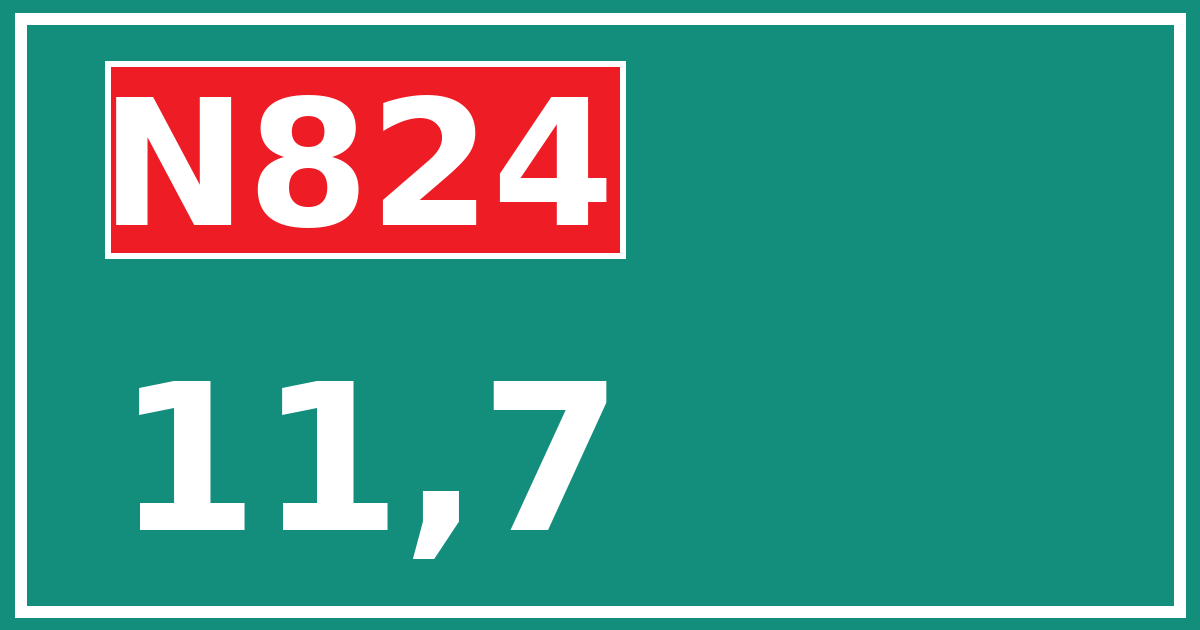 Hectometerbord N824 11,7