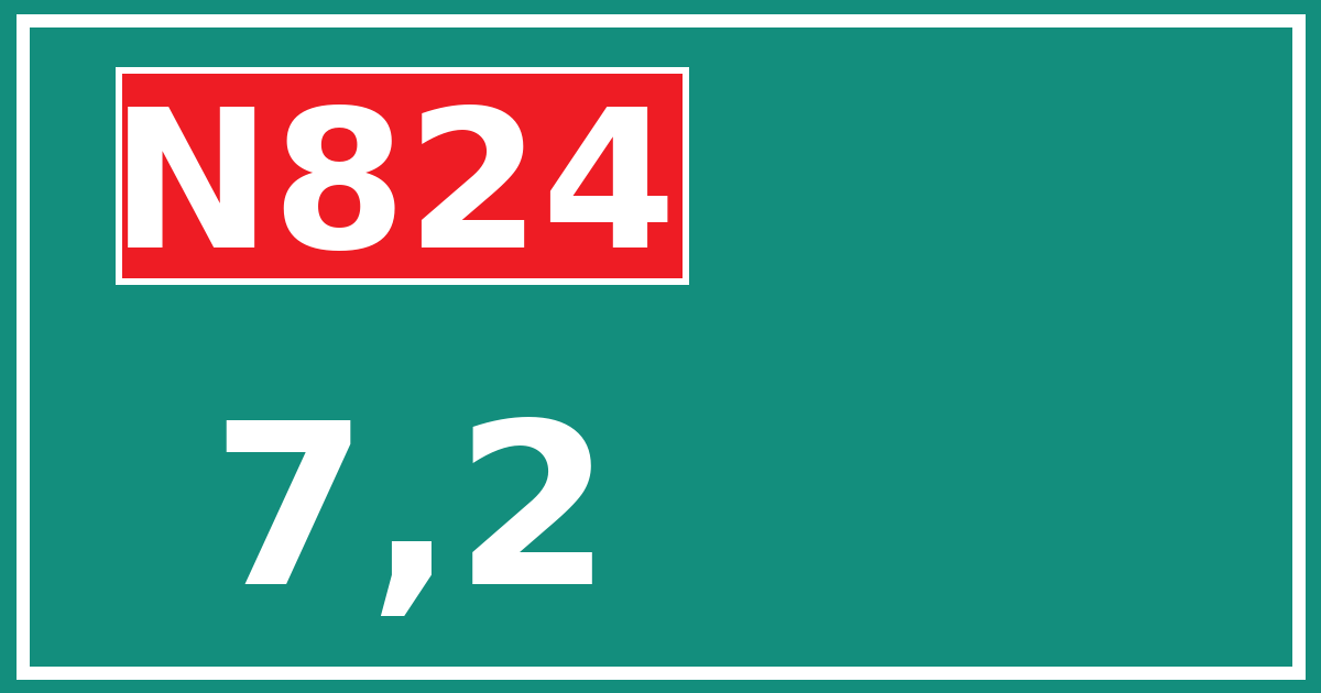 Hectometerbord N824 7,2