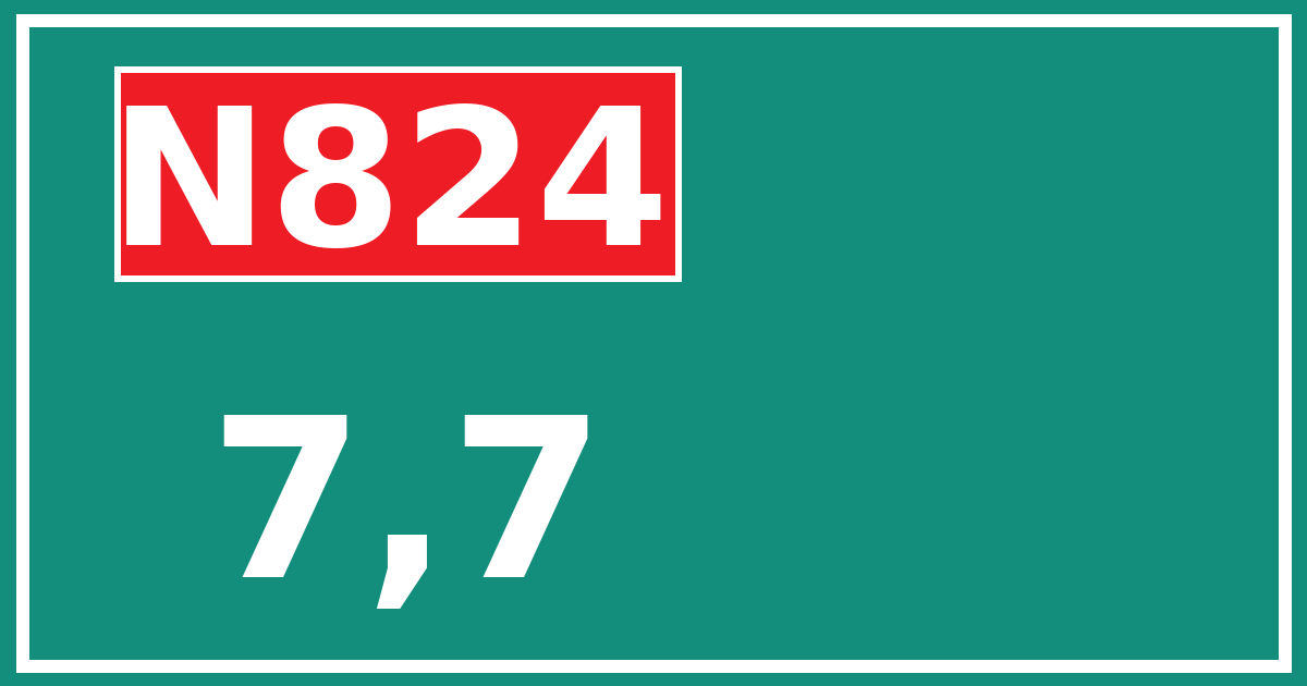 Hectometerbord N824 7,7