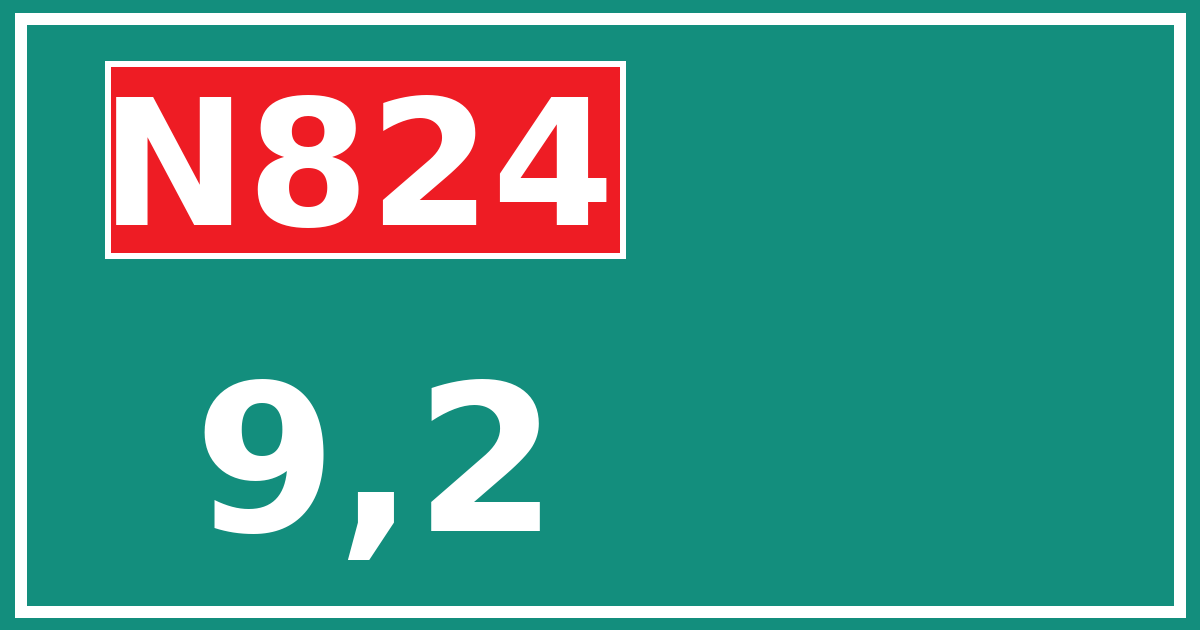 Hectometerbord N824 9,2