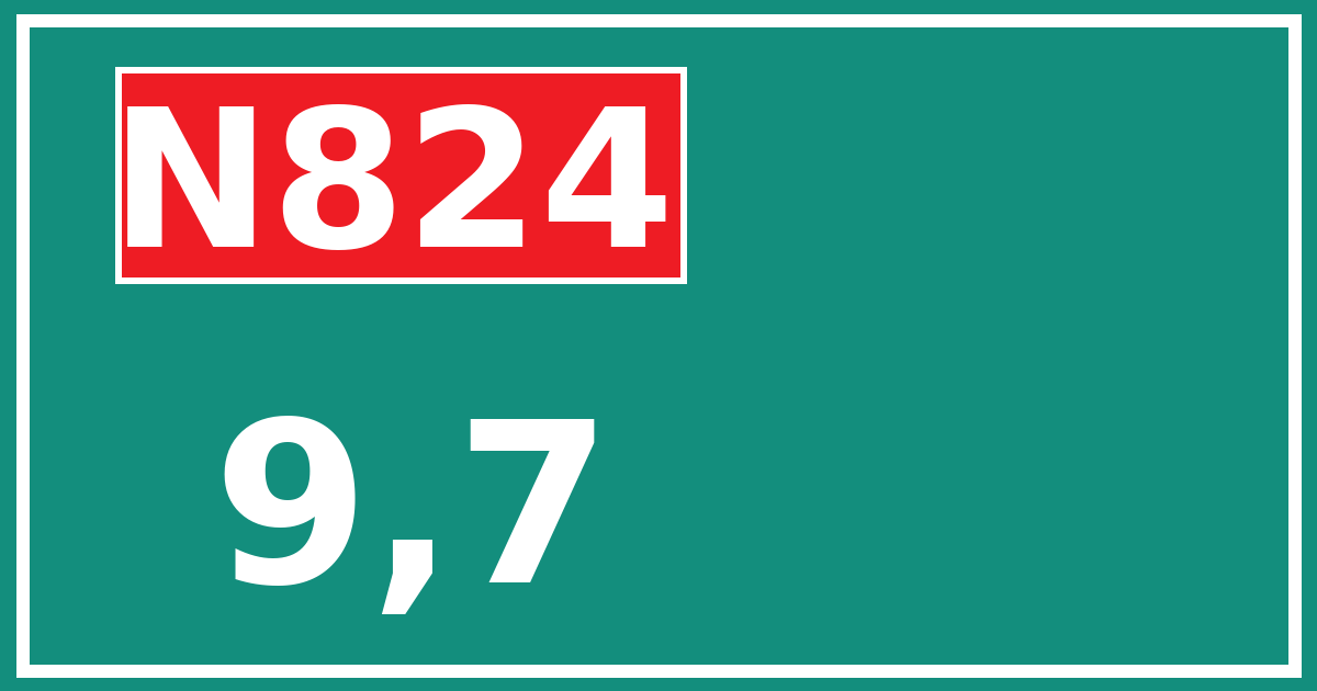 Hectometerbord N824 9,7