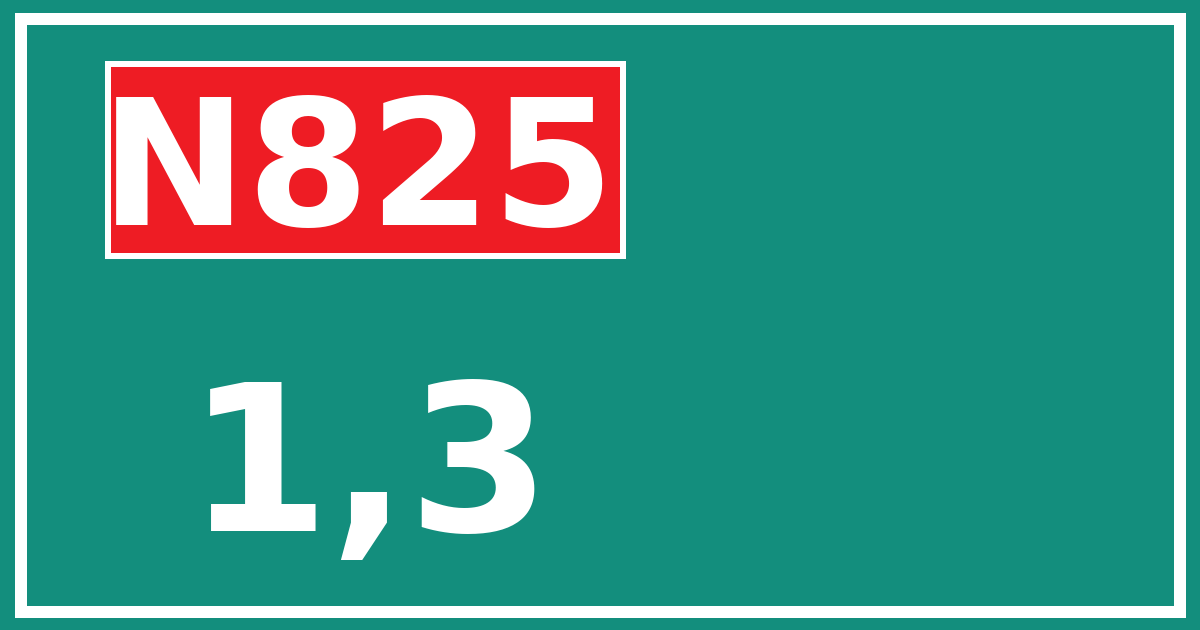 Hectometerbord N825 1,3