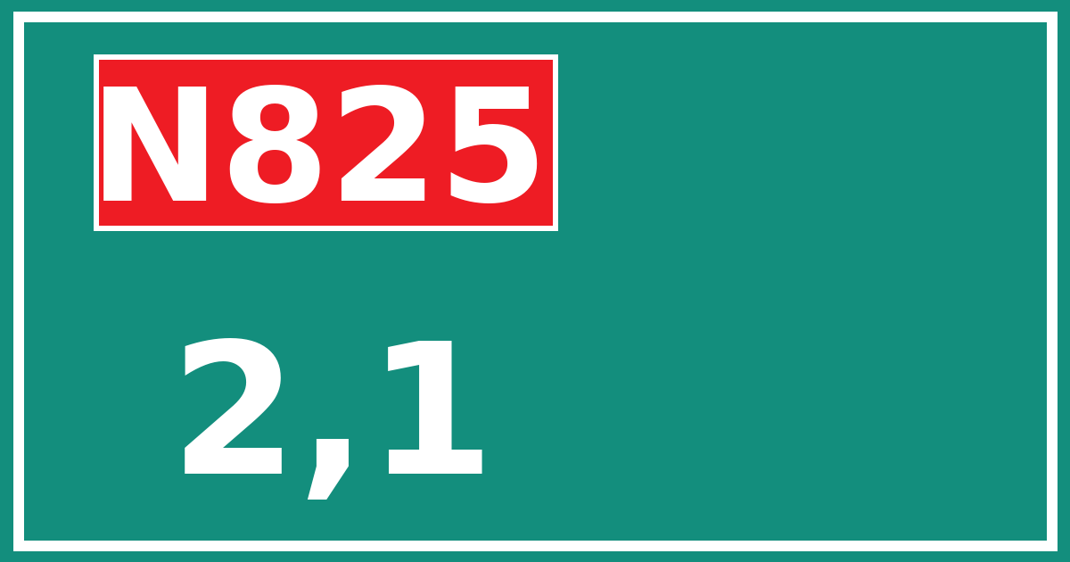 Hectometerbord N825 2,1