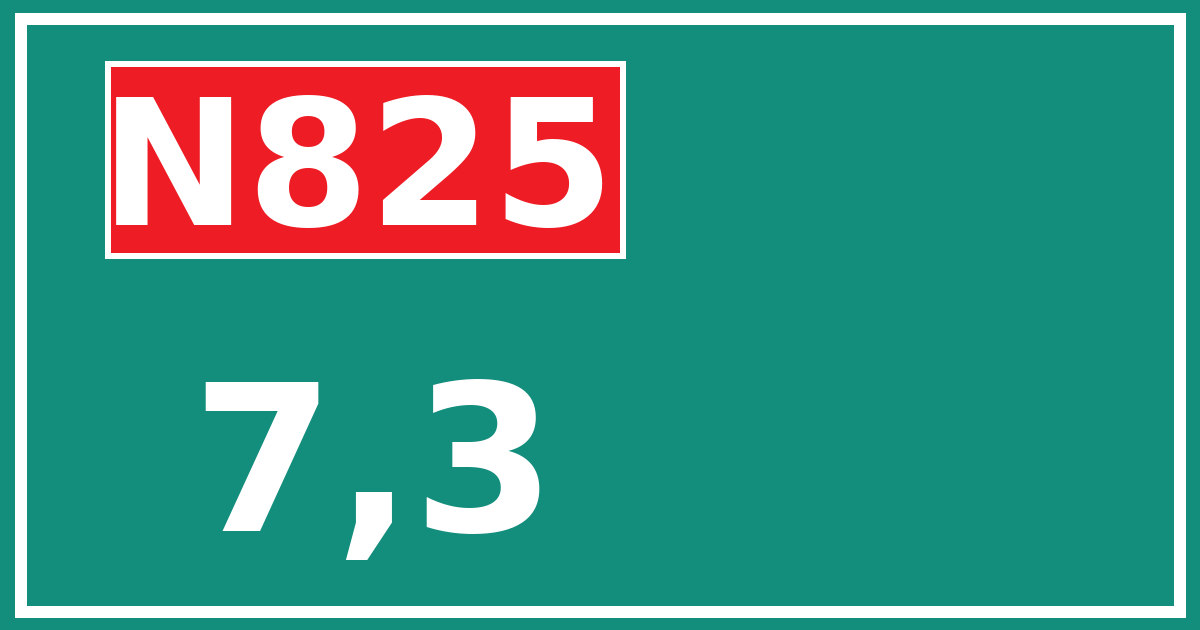 Hectometerbord N825 7,3