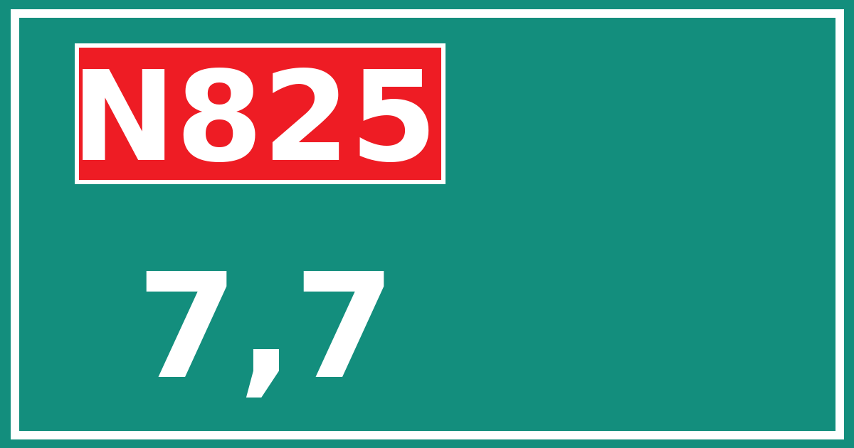 Hectometerbord N825 7,7