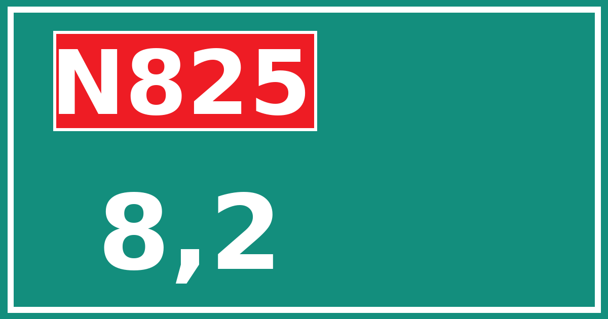 Hectometerbord N825 8,2