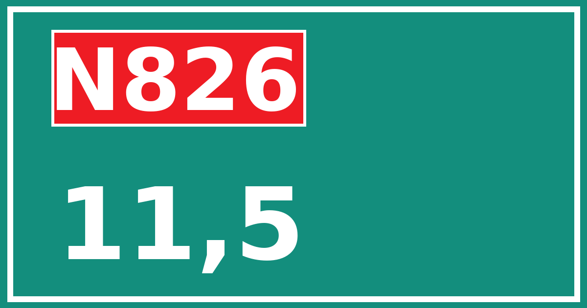 Hectometerbord N826 11,5